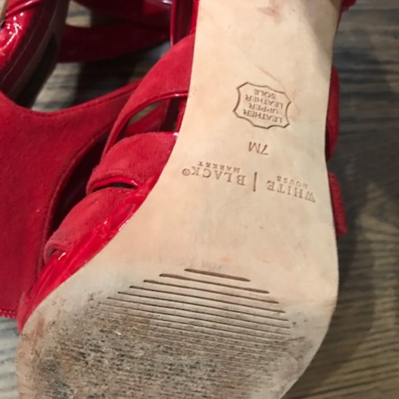 Unique Red Alligator Pattern and Red Suede Cage Shoes - Picture 6 of 6